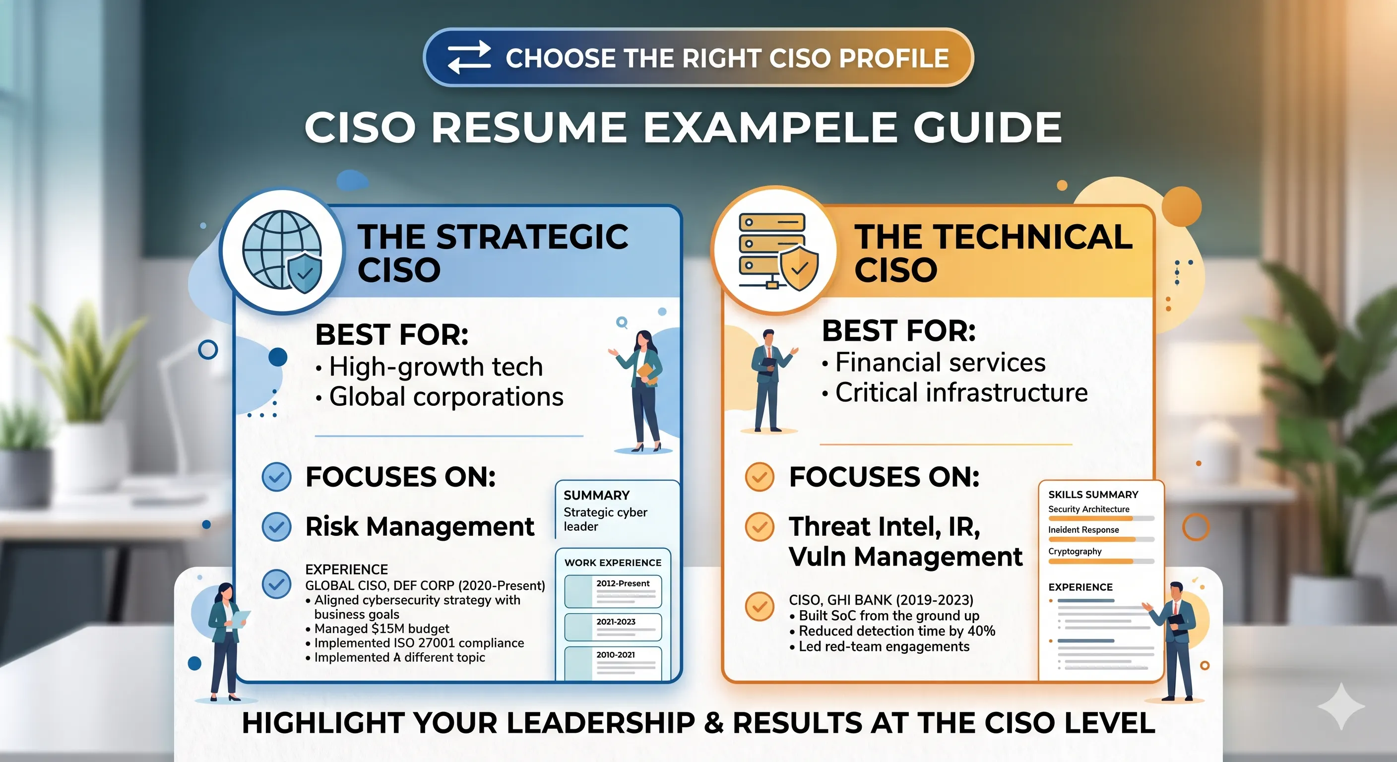 Chief information security officer resume example with skills and job description