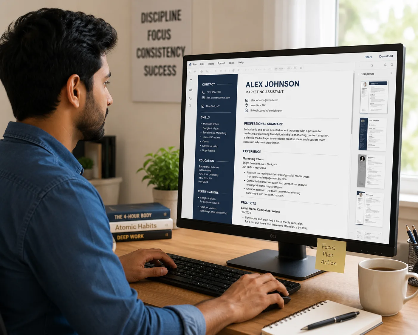 Step-by-step guide on how to make a resume on Google Docs 2026 with template access, customization, and download instructions
