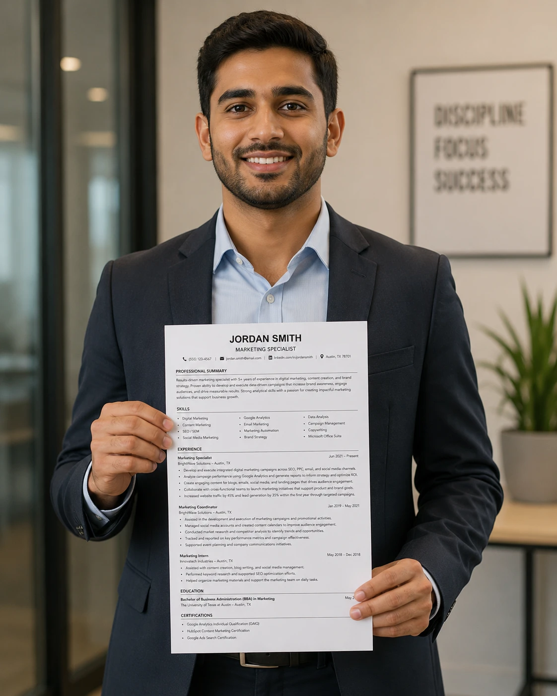 Resume foundations guide showing proper structure, formatting, and ATS best practices