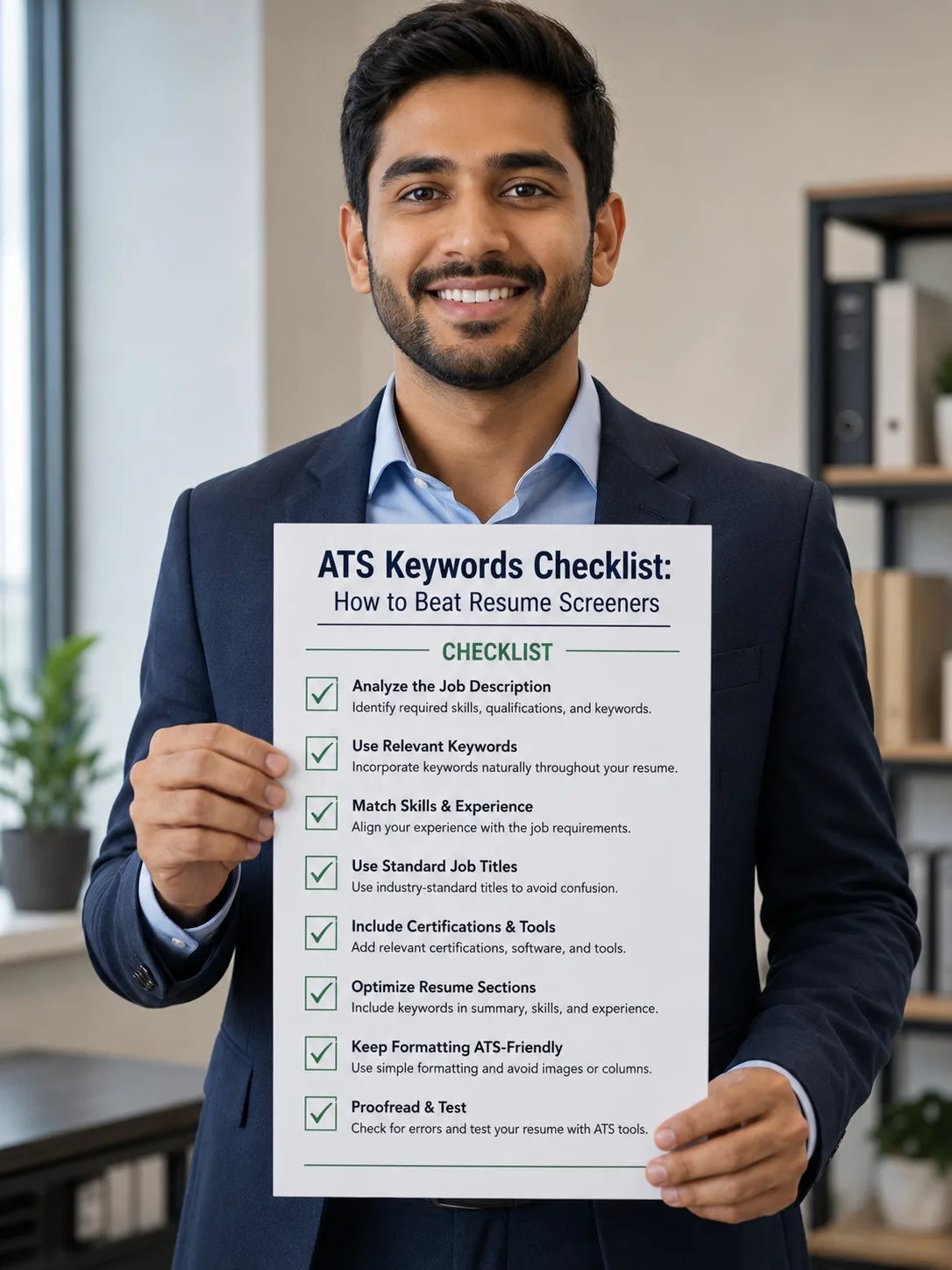 ATS keywords checklist for resume optimization and screening success