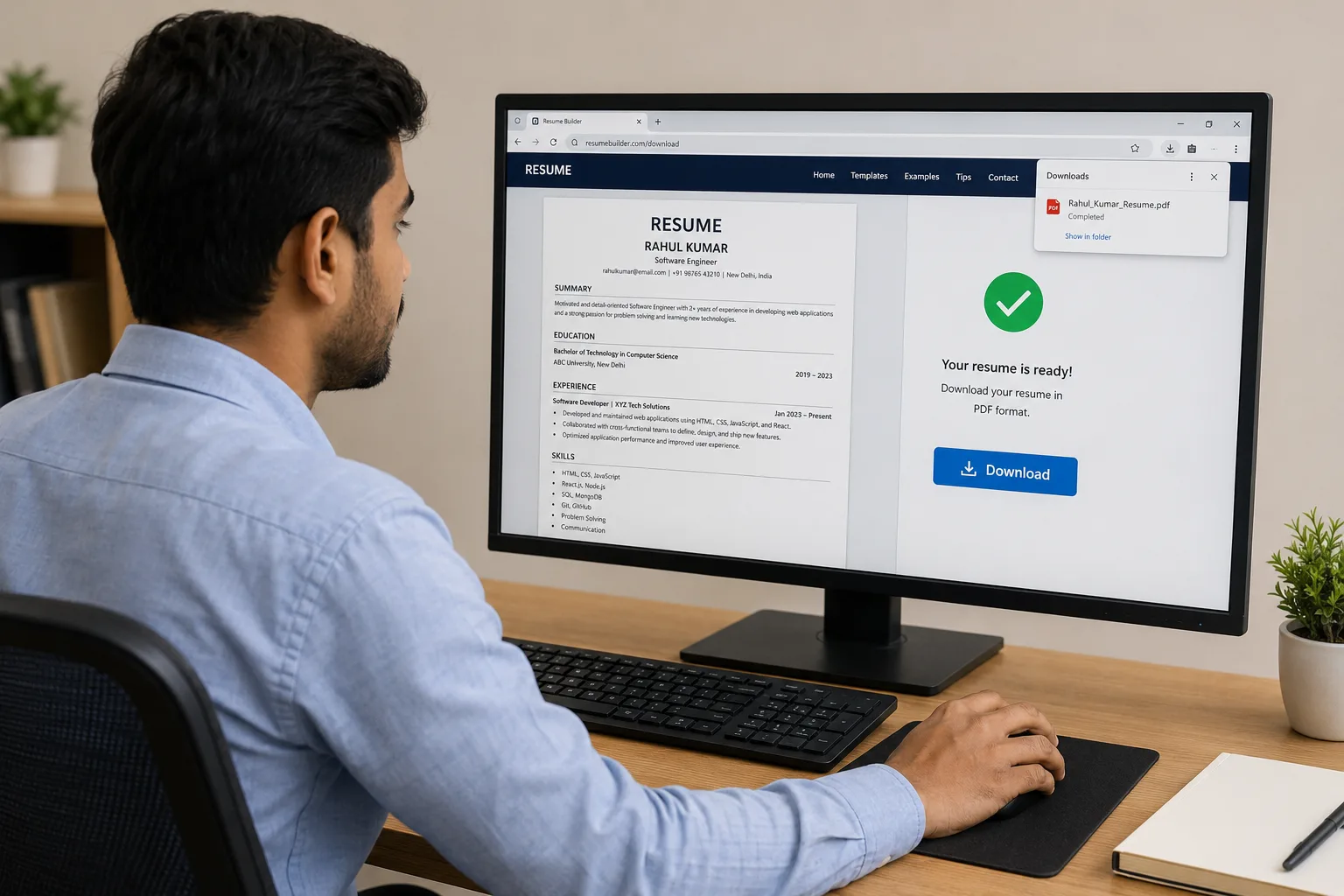 Sarkari resume format PDF download for government jobs in India