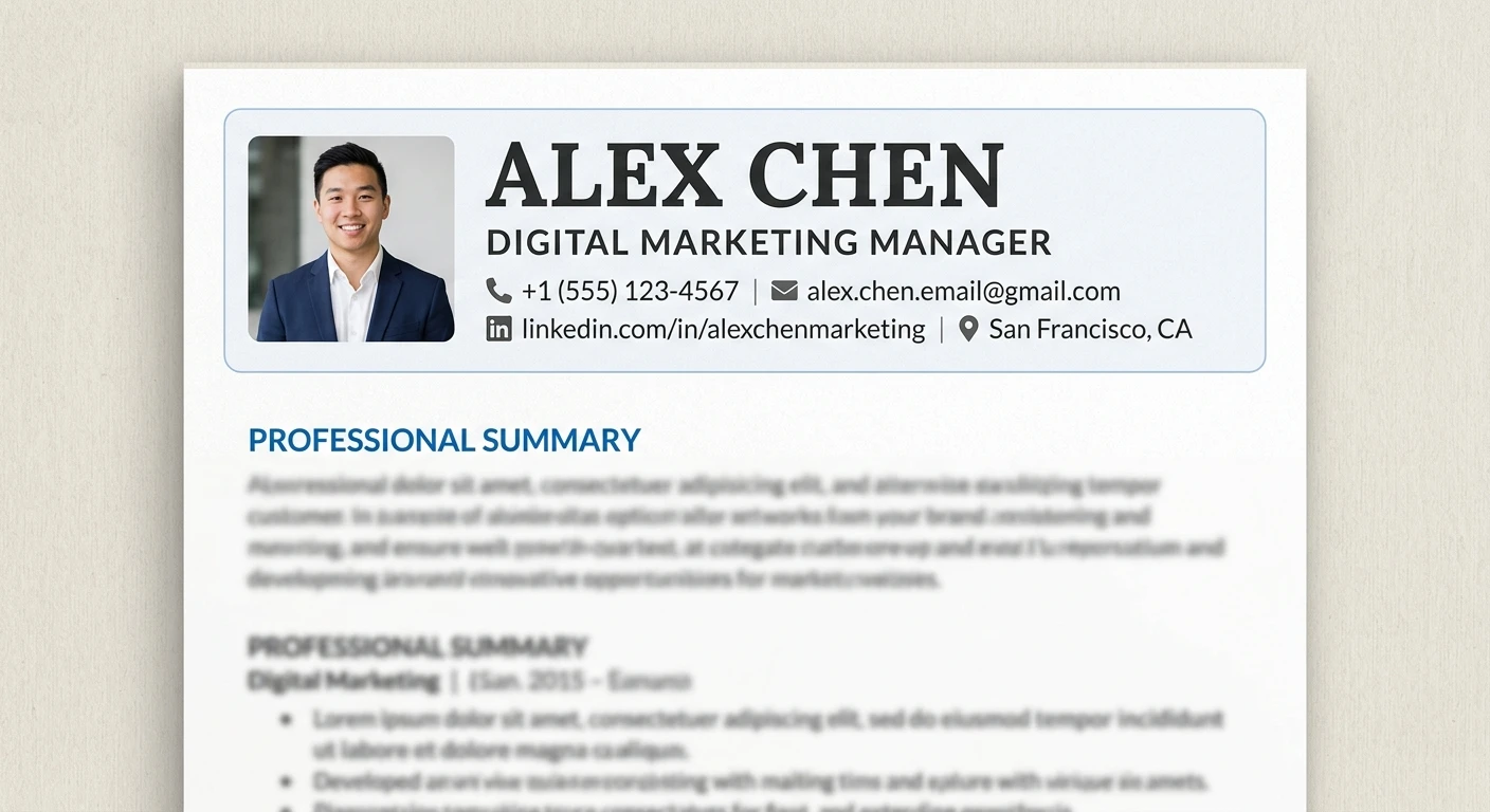 Resume header examples guide 2026 with ATS-safe formats for every career stage